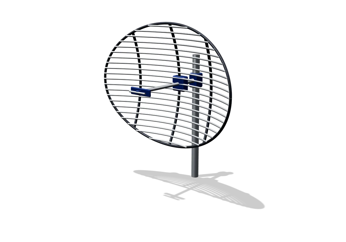 3D render of grid reflector antenna