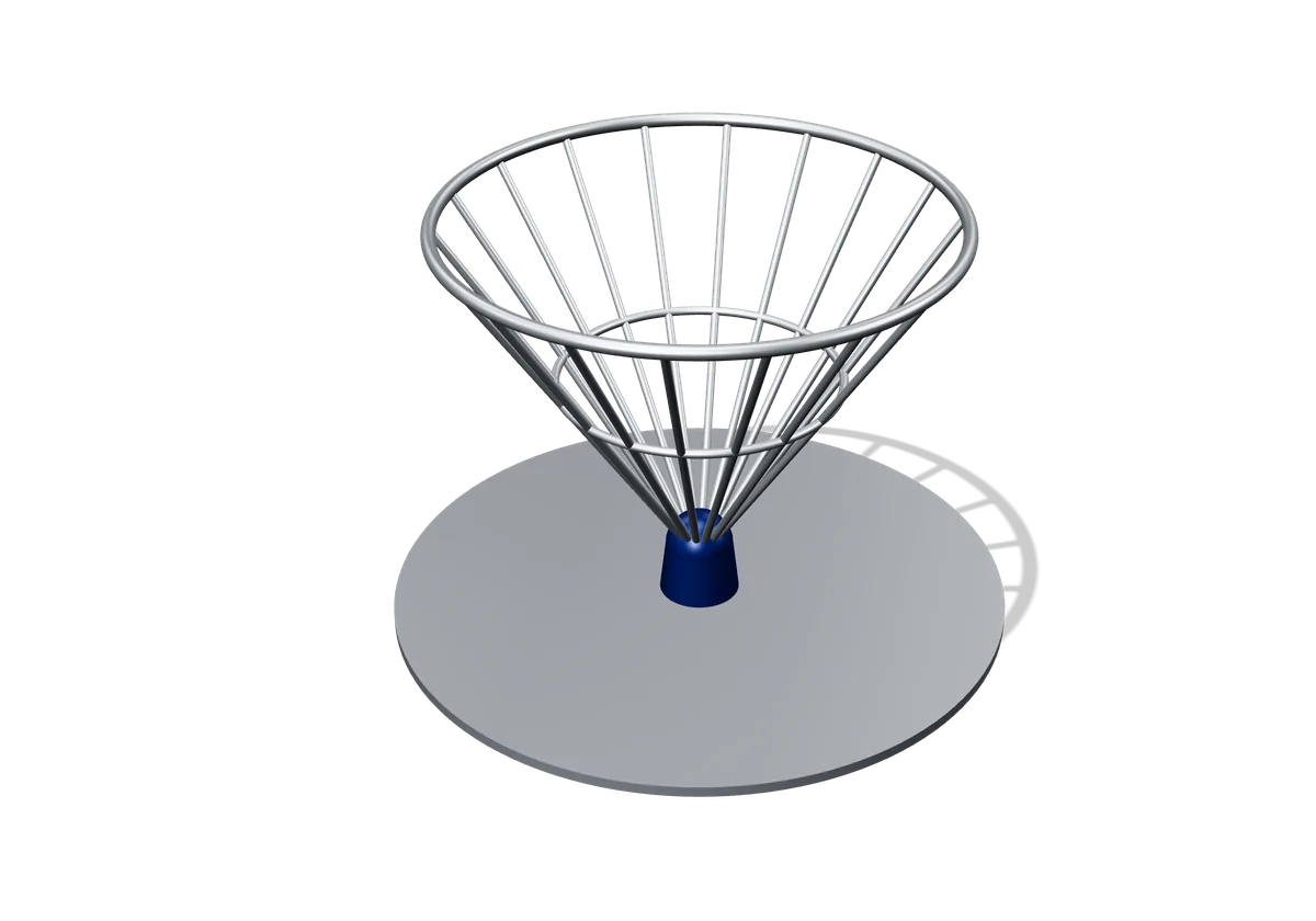 3D render of shuttlecock conical antenna